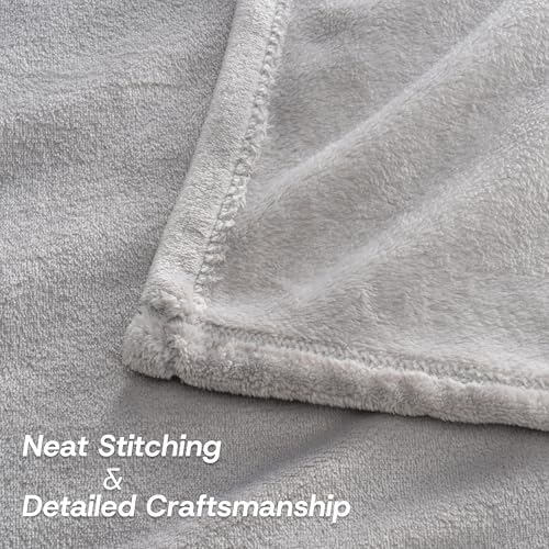 Luxury Fleece Warm Blanket, Soft Lightweight Velvety Plush Blanket for Sofa and Bed, Cozy Comfy for All Seasons(Chateau Grey, 108×90 Inches)