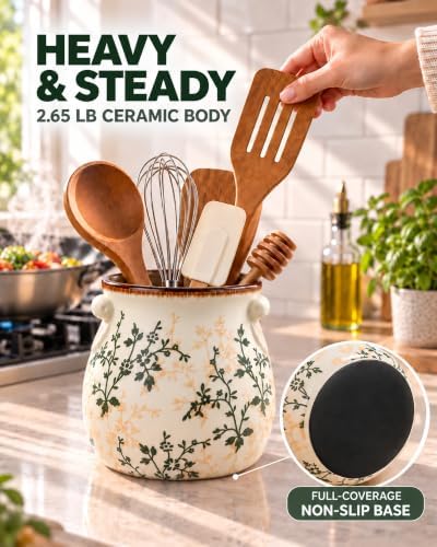 OTHIX Large Kitchen Utensil Holder, Ceramic Utensil Crock
