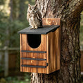 Owl House for Outside, Wooden Owl Nesting Box for Barn Owl Screech Owl