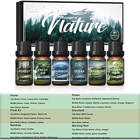 HIQILI Nature Fragrance Oil Trial Set, Scented Oil for DIY & Diffuser