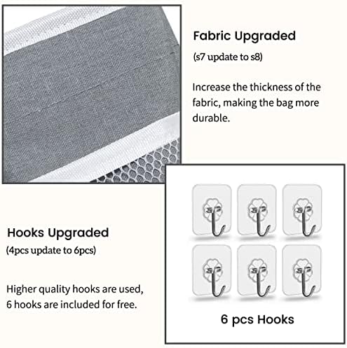 Kanrichu 2pcs Hanging Baskets for Organizing,Fabric Wall storage Basket,Wall Organizer for Closet,Kitchen, Bedroom, Office, RV Camper,Locker (Gray)