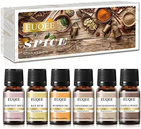 EUQEE 6PCS Spice Autumn Fragrance Oil Set, Scented Oils for Candle Making