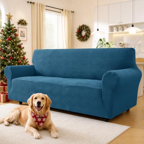 XINEAGE Loveseat Slipcover Pet Friendly, Stretch Couch Cover,Peacock Blue
