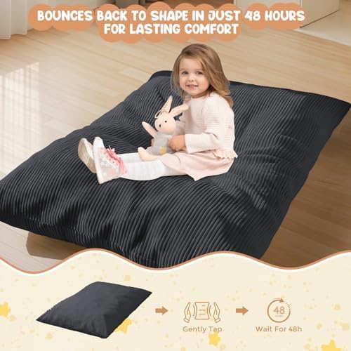 3 in 1 Kids Bean Bag Chair Bed – Foldable Bean Bag to Lounger