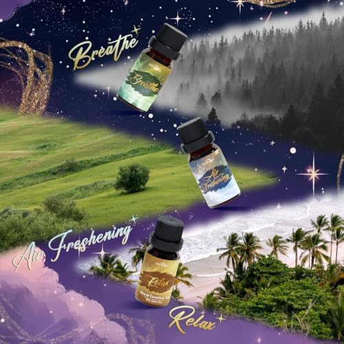 Essential Oil Blends, Harmony Essential Oil Set - Breathe, Sweet Dream, Relax, Happy, Focus, Air Freshening, Essential Oils for Diffusers for Home, Candle Making, Freshie Scents, Aromatherapy