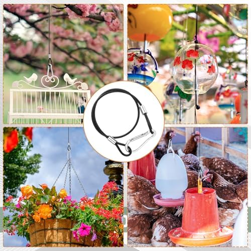 4 Pcs Wire for Bird Feeder Hook 18in Hanging Cable with Hook