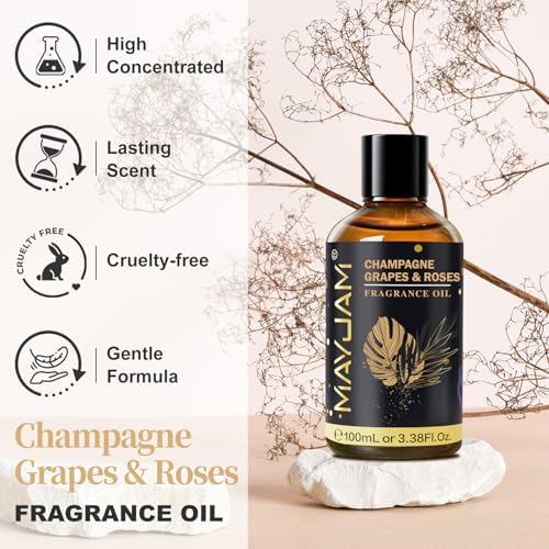 MAYJAM Champagne Grapes & Roses Fragrance Oil for Diffusers, 3.38FL.OZ