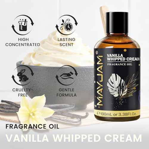 MAYJAM Vanilla Whipped Cream Fragrance Oil for Diffusers, 100ML/3.38FL.OZ