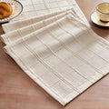 ZeeMart Linen Checked Farmhouse Table Runner, 13x48 Inches Neutral Beige
