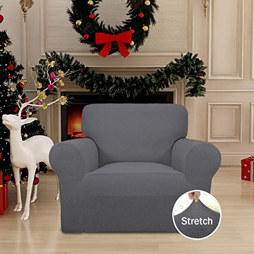 Easy-Going Stretch Chair Slipcover with Arm Washable Gray