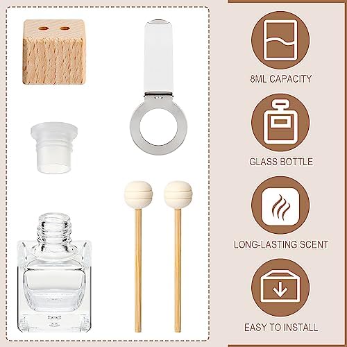 Zubebe 60 Pcs Car Diffuser Vent Clip Empty Diffuser Bottle, Clear