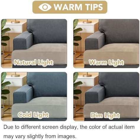 H.VERSAILTEX Stretch Velvet 3 Piece T Cushion Sofa Slipcovers for Living Room Individually Sofa Covers for 3 Seat Cushion Covers Stay with Elastic Bands (Sofa, French Oak)