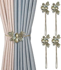 Curtain Holdbacks Set of 4, Brown Resin Magnetic Curtain Tiebacks Flying Bee Curtain Holders, Ties for Drapes, Farmhouse Decoration Accessories