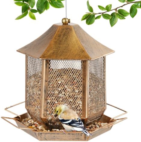 Bird Feeder 3.5LB Outside Metal Bird Feeders for Outdoor Hanging