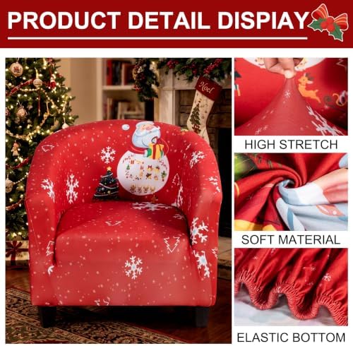 Club Chair Slipcover Christmas Tub Chair Cover Stretch Armchair Covers