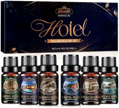 Hotel Diffuser Oils Gift Set,6x10M Luxury Essential Oil for Diffuser, Fragrance Oil Blend Hotel Scent for Soap & Candle Making
