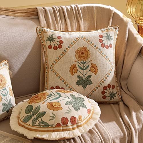patdrea Designer French Vintage Square Throw Pillow Cover,18"x18"