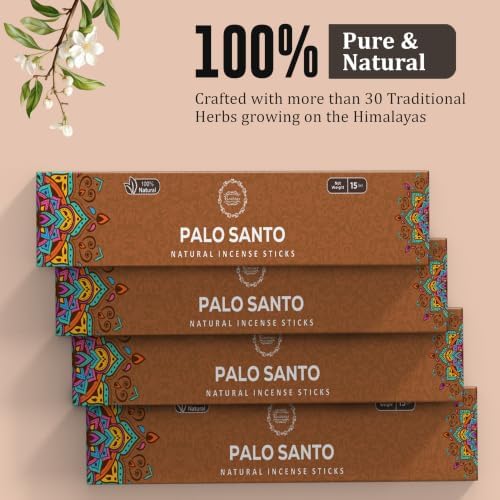 Raajsee Palo Santo Incense Sticks (180 GMS), 100% Pure Organic Natural Hand Rolled Free from Chemicals- Perfect for Aromatherapy, Cleansing, Meditation, and Church (Pack of 12)
