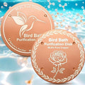 OICEME Bird Bath Purification Disc Pure Copper Outside Winter Solar Power Birdbath Heater Deicer Cage Hanging Bowl Metal Deck Railing Glass Concrete Ceramic Stone Ground Water Bird Rose