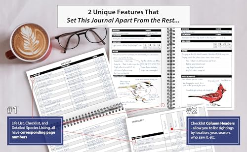 Birding Journal with Life List & Checklist A5