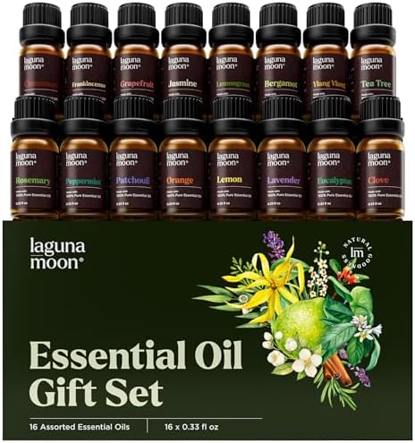 Essential Oils Set - 16 Pcs Premium Grade Home Essentials Oils - for Diffusers, Fragrance, Scents for Candle Making - Natural Aromatherapy Oils for Cars & Home Products, Room Sprays