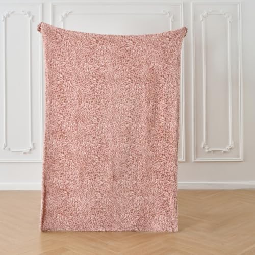 Leopard Cheetah Print Blanket – Pink Soft Plush Fleece Throw for Bed, Sofa & Travel – All Season Cozy Cheetah Pattern Home Decor Throw Blanket, 50″ x 60″