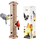 iBorn Bird Feeders for Outdoors 14" 6 Ports Chew-Resistant, Copper, 1PK
