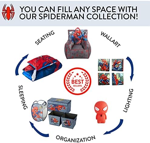 Idea Nuova Spiderman Pop Up Hamper with Durable Carry Handles, 21'' H x 13.5'' W X 13.5'' L