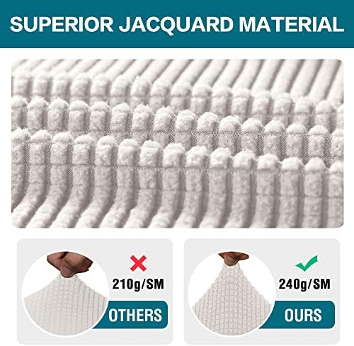 Turquoize Stretch Armrest Covers for Chairs and Sofas Couch Arm Covers for Sofa Spandex Jacquard Armrest Cover Anti-Slip Furniture Protector Armchair Slipcovers for Recliner Set of 4, Ivory White
