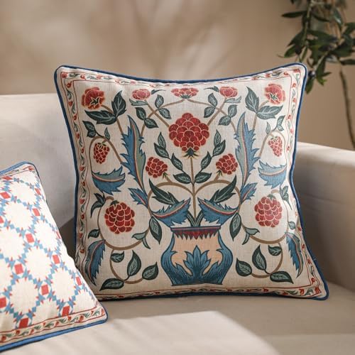 patdrea Designer French Vintage Throw Pillow Cover,18"x18",Set of 2