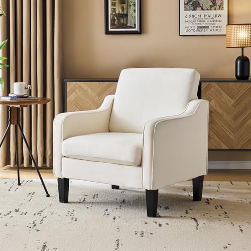 VINGLI Accent Chair, Linen Upholstered Armchair, 380 LBS, Living Room