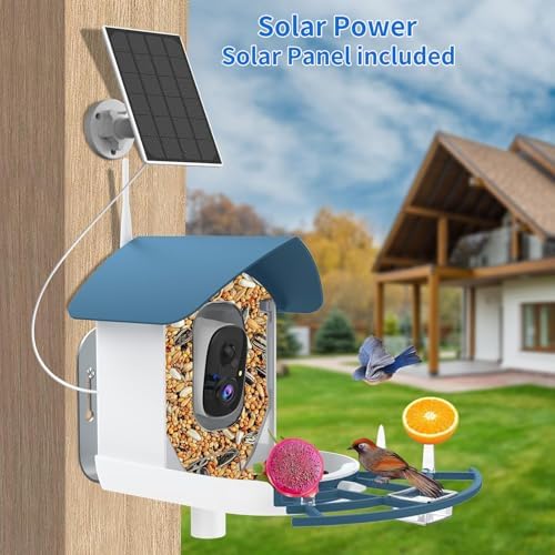 Fazoxo Bird Feeder with Camera,Birds House Camera,Solar Powered,AI Bird ID