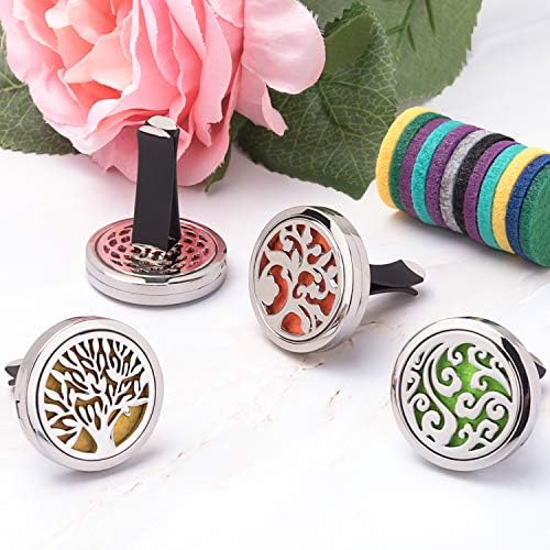 4 Pack Car Diffuser Vent Clip, Essential Oil Diffuser With 44 Felt Pads
