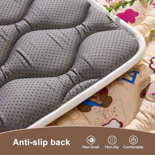 Baby Play Mat, 65" X 50" Extra Large Foldable Crawling Floor Mat for Playpen & Babies, Toddlers. Premium Thicker Foam playmat, Anti-Slip Soft Cushioning Padding, Machine Washable Mat