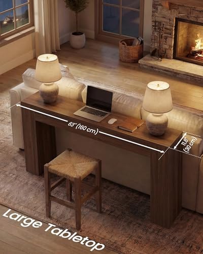 VASAGLE 63 Inches Entryway Table, Thick Tabletop Console Table, Farmhouse