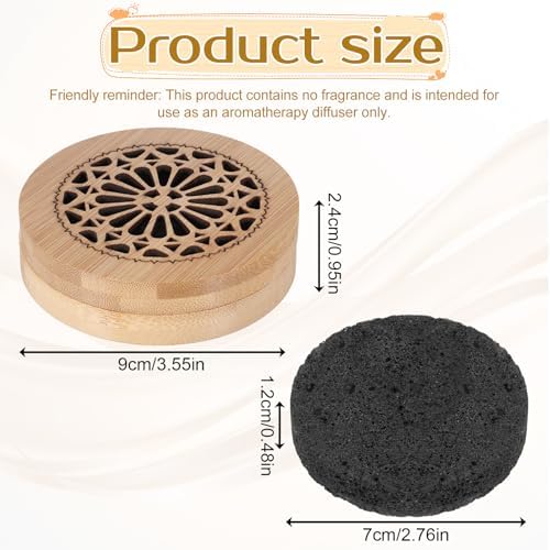 Passive Essential Oil Diffuser Stone, Small Lava Rock Diffuser Set Aromatherapy Stone for Desk Office Home Car & Gift-Giving, Compact Wood Bas