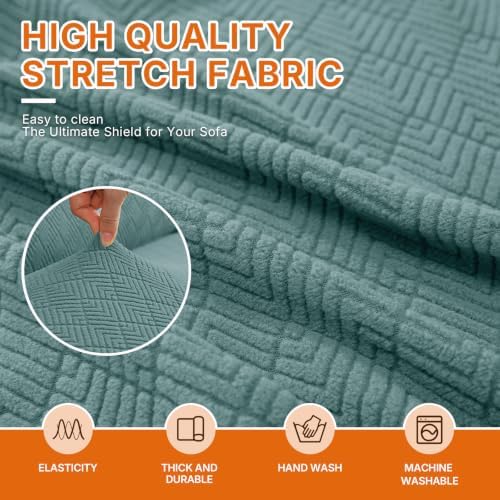 XINEAGE Stretch 2 Seater Slipcover, Non-Slip Pet Couch Cover,Light Blue