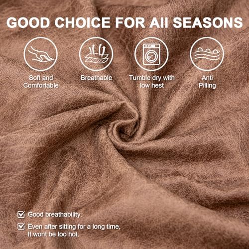 Armchair Covers Stretch Arm Covers Chair Couch Covers, Faux Leather Looking Armchair Slipcover Washable Chair Protector for Living Room (Color D-2)