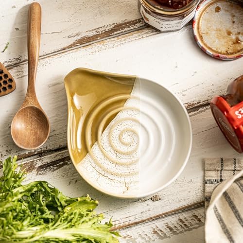 Ceramic Spoon Rest for Stove Top, Spoon Holder for Kitchen Counter