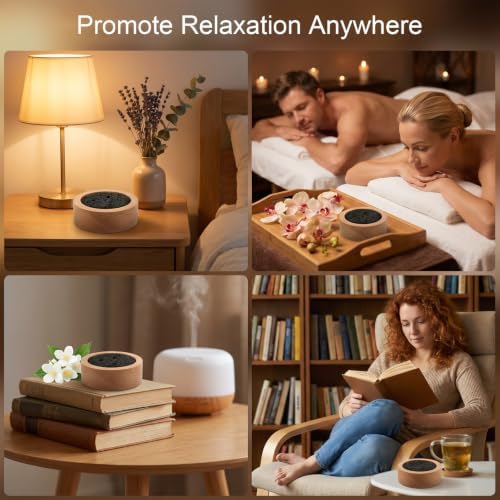 4 Pcs Small Passive Lava Rock Diffuser, Lava Rock Diffuser Set for Essential Oils, Natural Aroma Stone for Desk Office Car Home Decor