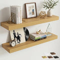 32 Inch Floating Shelves for Wall, 8"D Wood Storage Shelves, Oak Finish