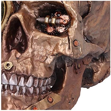 Nemesis Now Steampunk Scrapped Skull Figurine, Bronze, 19cm