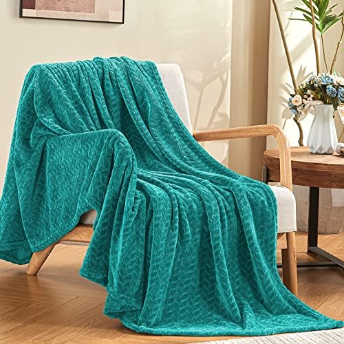 inhand Fleece Throw Blanket, Super Soft Fuzzy Blanket for Couch Sofa Bed Office, Cozy Plush Fleece Blanket Throw Size, Washable Lightweight Flannel Blankets Throw for All Season(50”x60”,Teal)