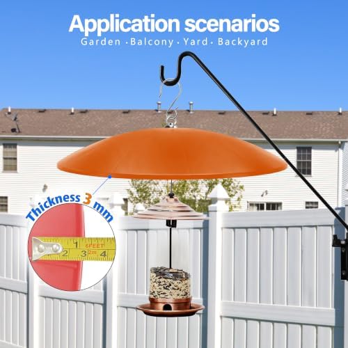 19.25-Inch Extra Large Squirrel Baffle,Hummingbird Feeder Shade Dome Cover, Bird Feeder Rain Guard, Hanging Squirrel Proof for Shepherd's Hook Outdoors (Terracotta) 2 Pack