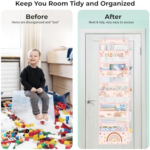 Clastyle Over the Door Organizer Diaper Toy Nursery Hanging Shelf, Boho