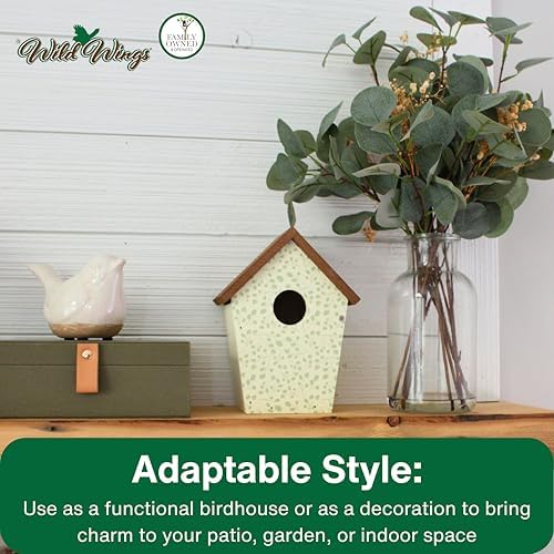 Wild Wings Decorative Bluebird House Spring Ivy, White
