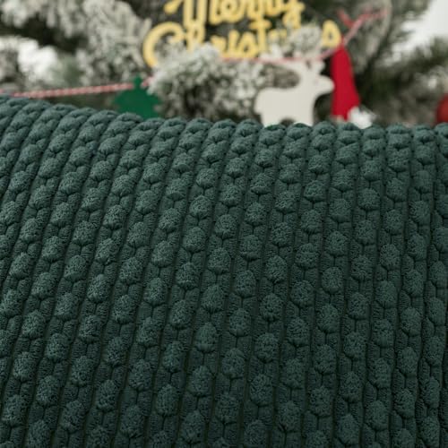 Kevin Textile Soft Corduroy 18x18 Inch Pillow Covers 2 Pack, Army Green