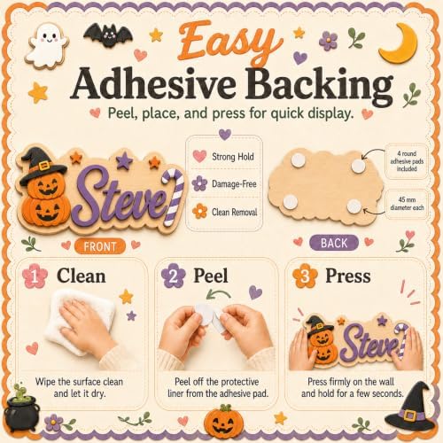 Personalized Halloween Name Sign for Nursery, Custom Wooden Kids Room Sign