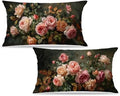 Vintage Floral Rectangle Pillow Throw Cover 20x12 Decor, Shabby Chic Rustic Cottagecore Decorative Throw Pillow Covers Double-Sided Set of 2