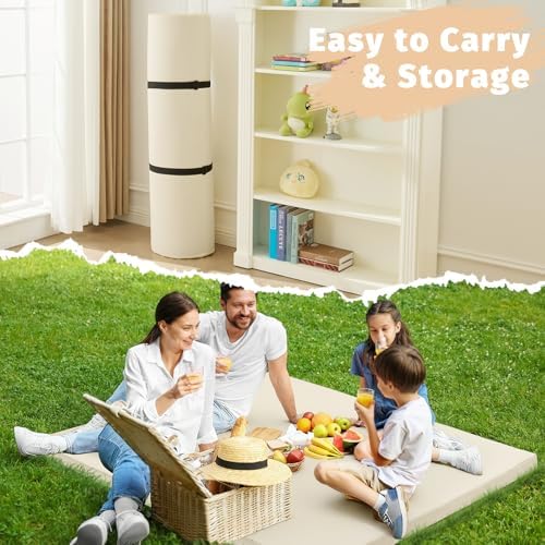 Waterproof Baby Play Mat for Floor Memory Foam 71 * 79 Cushion Playpen Playmat Tummy Time Crawling Mat Nursery Rug Thick Pad Create Soft & Safe Area for Infants,Toddler,Kids,Beige